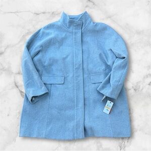 Vince Camuto Blue Grey Cocoon Wool Coat Sz 3X